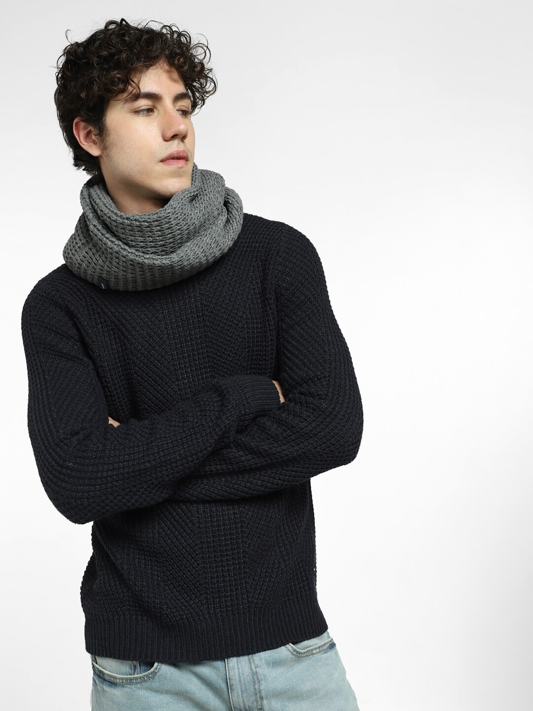 

Jack & Jones Men Grey Scarf