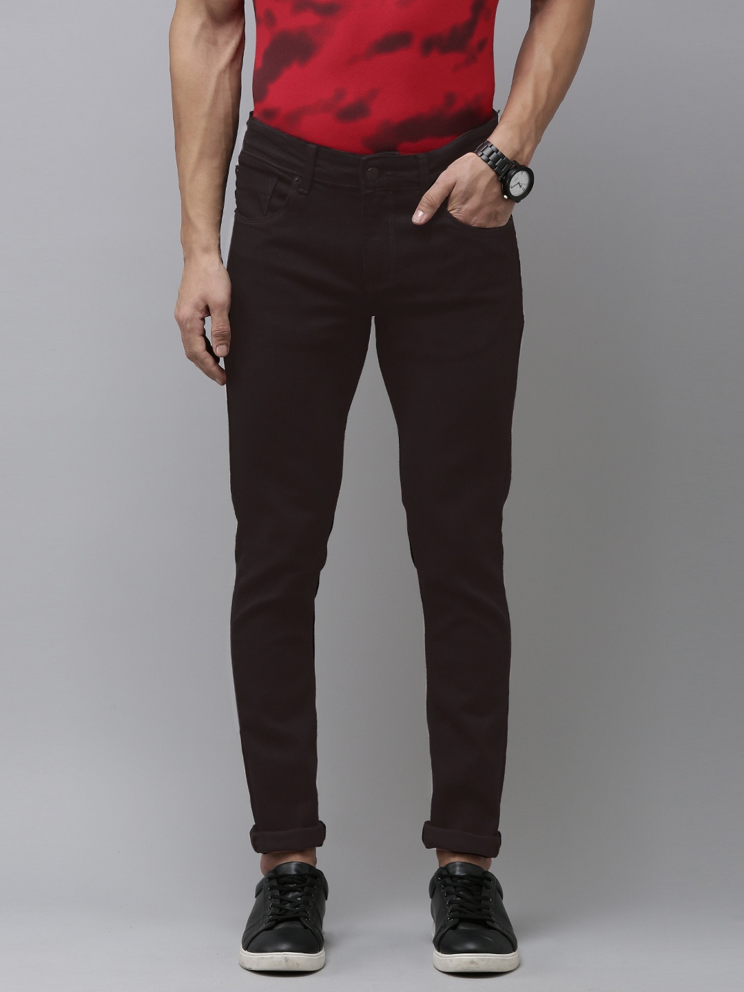 

SPYKAR Men Super Skinny Fit Low-Rise Stretchable Jeans, Black