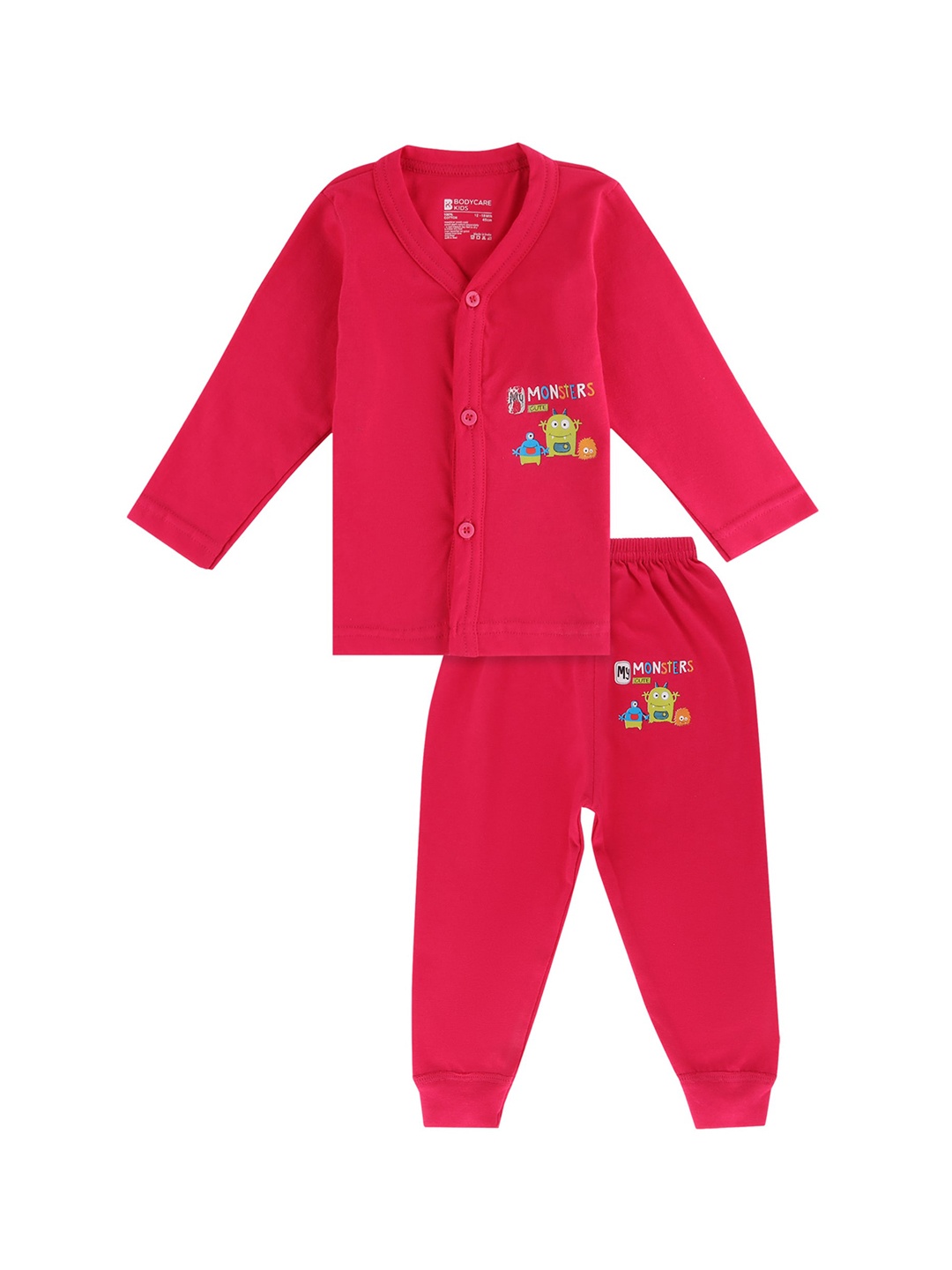 

Bodycare Kids Unisex Kids Fuchsia & Yellow Printed Shirt with Pyjamas