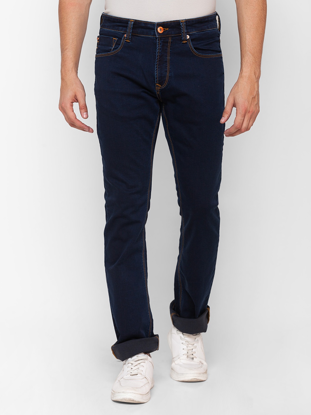 

SPYKAR Men Comfort Straight Fit Stretchable Jeans, Navy blue