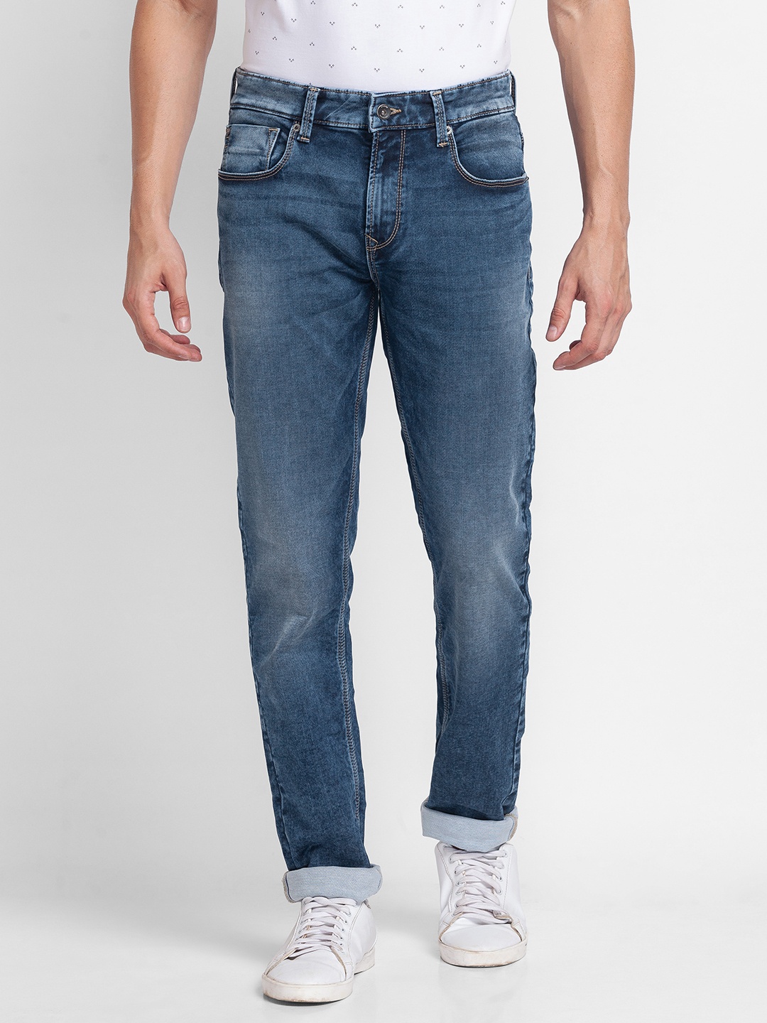 

SPYKAR Men Comfort Straight Fit Light Fade Stretchable Jeans, Blue