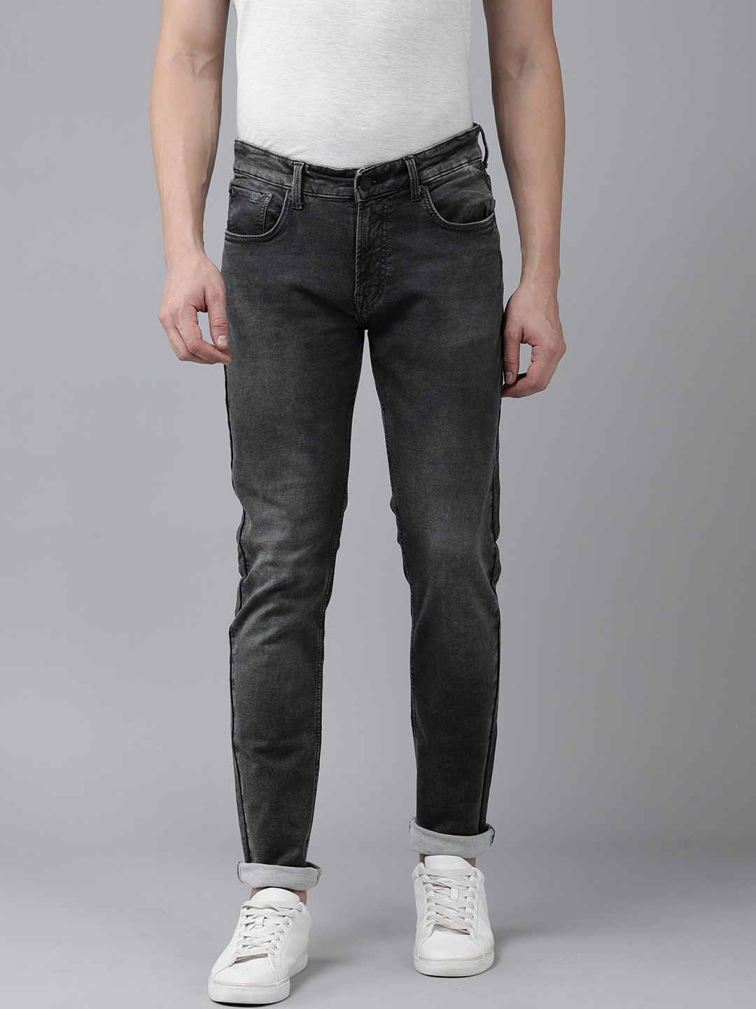 

SPYKAR Men Rover Regular Fit Mid-Rise Heavy Fade Stretchable Jeans, Grey