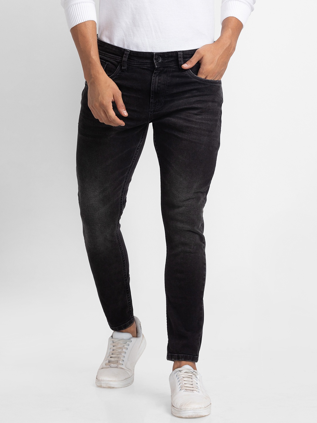 

SPYKAR Men Slim Fit Light Fade Stretchable Jeans, Black