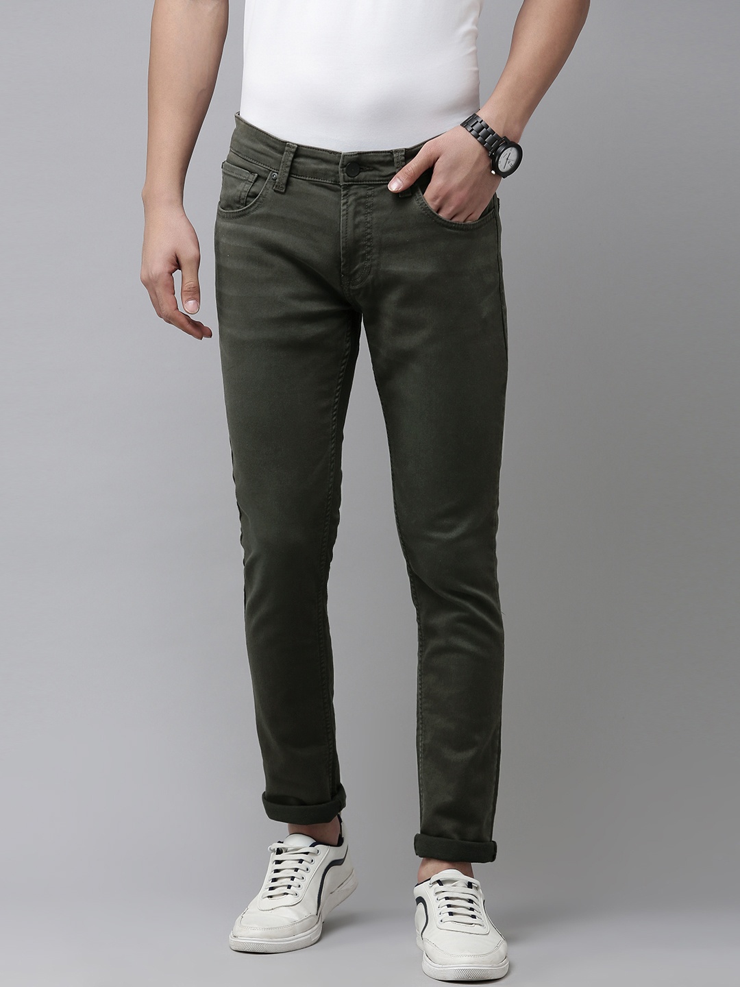 

SPYKAR Men Slim Fit Jeans, Olive