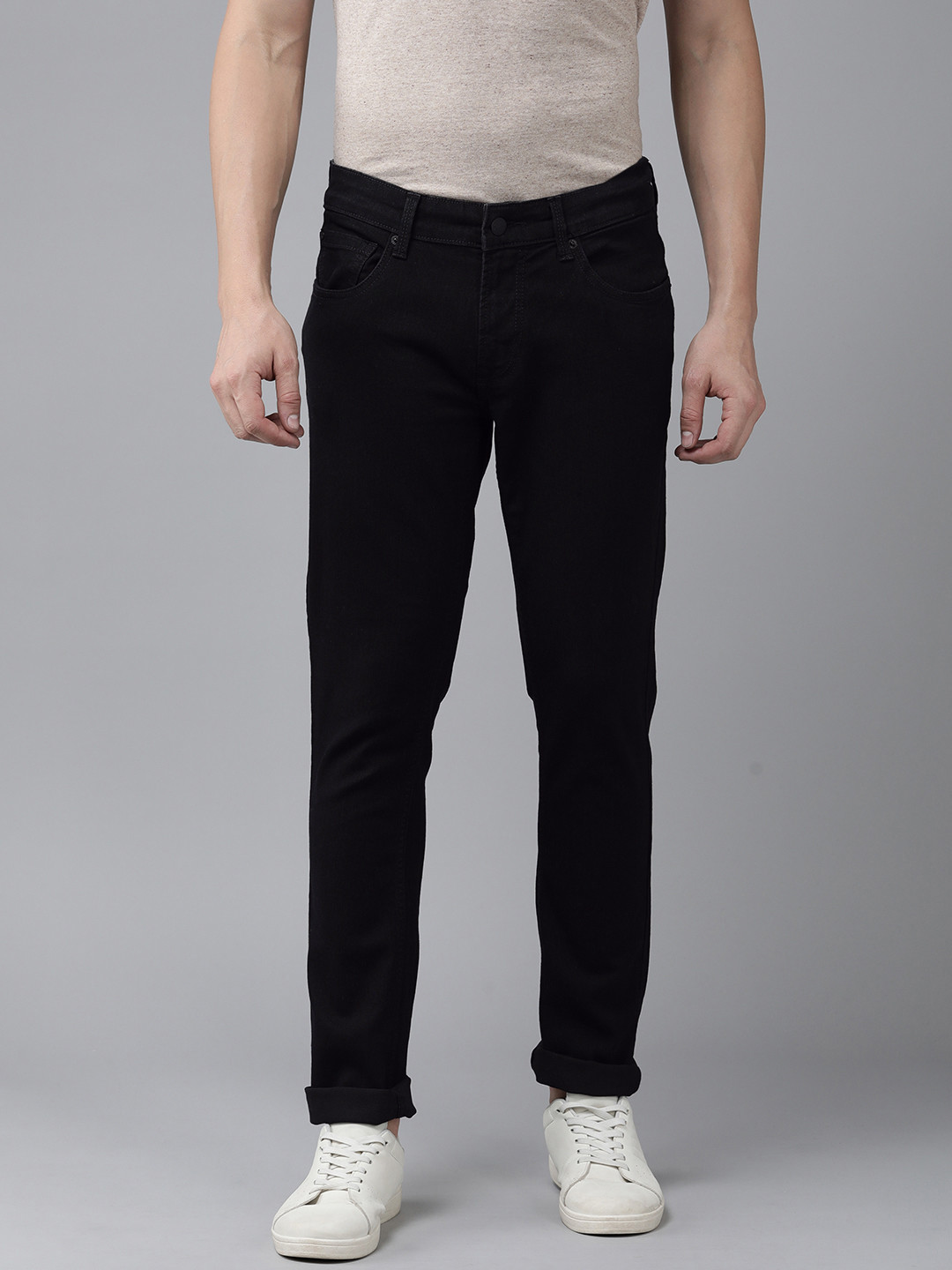 

SPYKAR Men Skinny Slim Fit Low-Rise Stretchable Jeans, Black