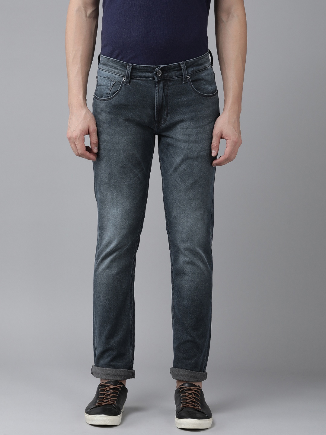

SPYKAR Men Regular Fit Heavy Fade Stretchable Jeans, Blue