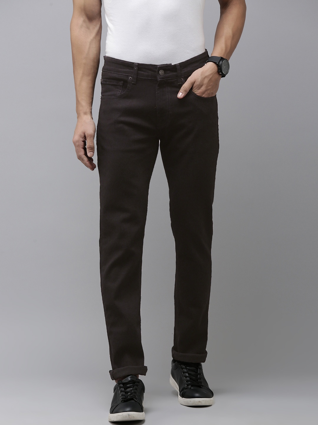 

SPYKAR Men Mid-Rise Rovers Stretchable Jeans, Black