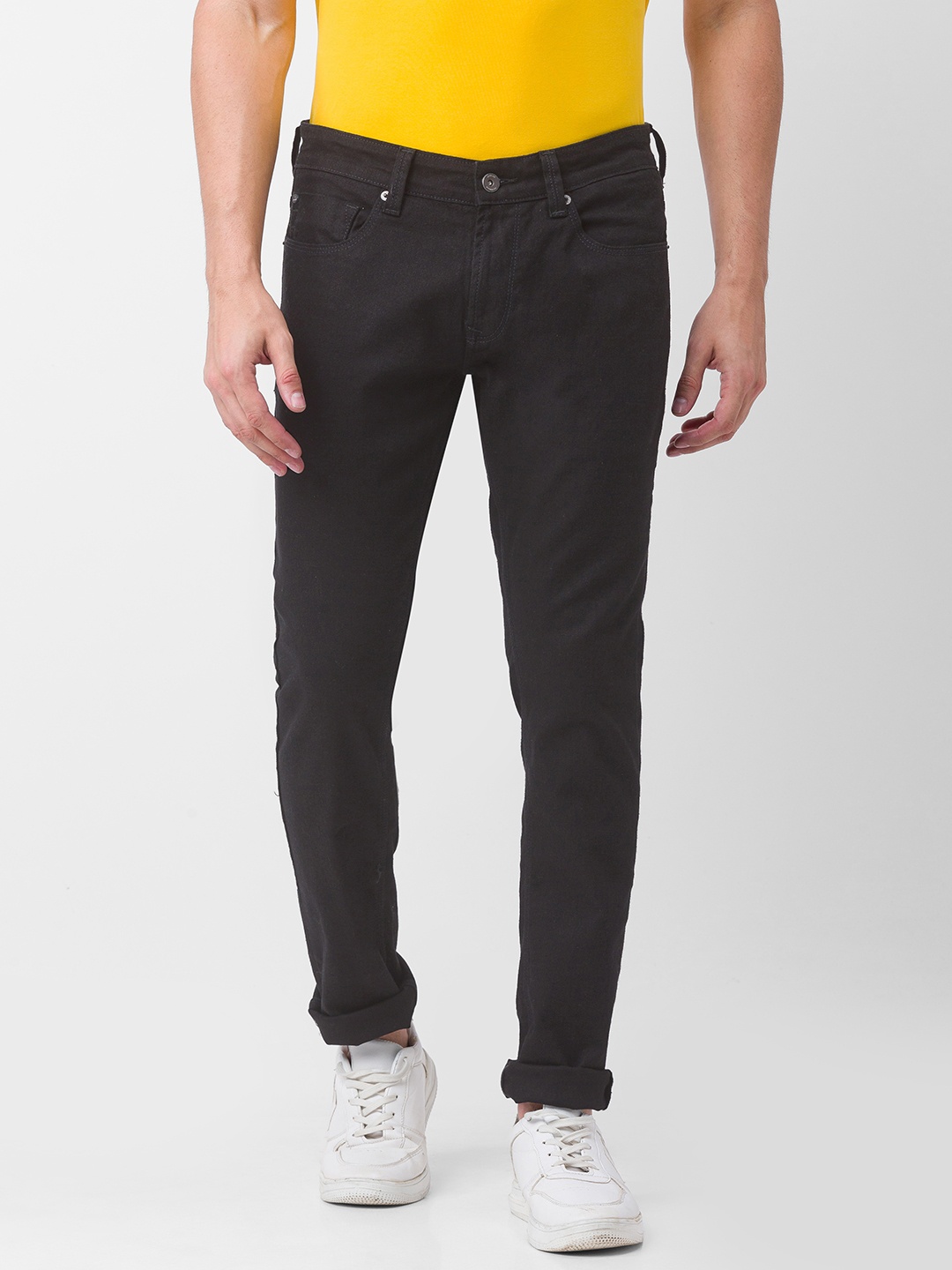 

SPYKAR Men Slim Fit Low-Rise Stretchable Jeans, Black