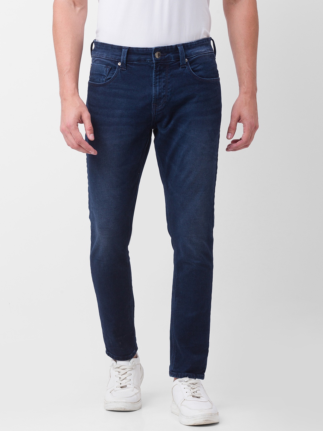 

SPYKAR Men Kano Slim Fit Light Fade Stretchable Jeans, Navy blue