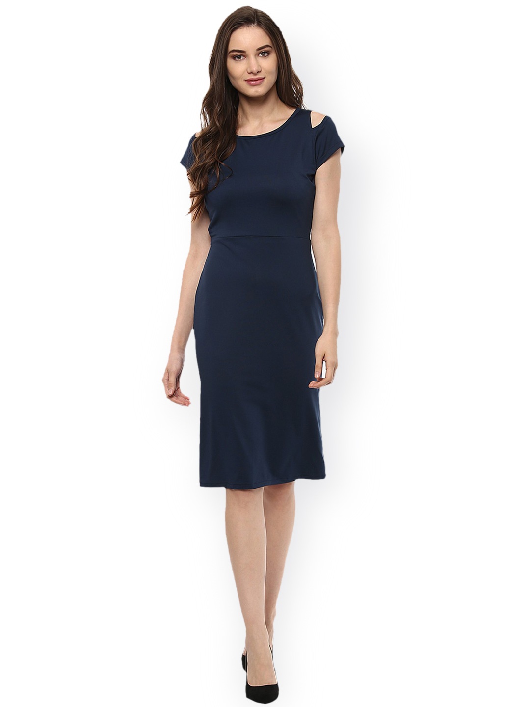 

Zima Leto Women Navy Blue Solid A-Line Dress