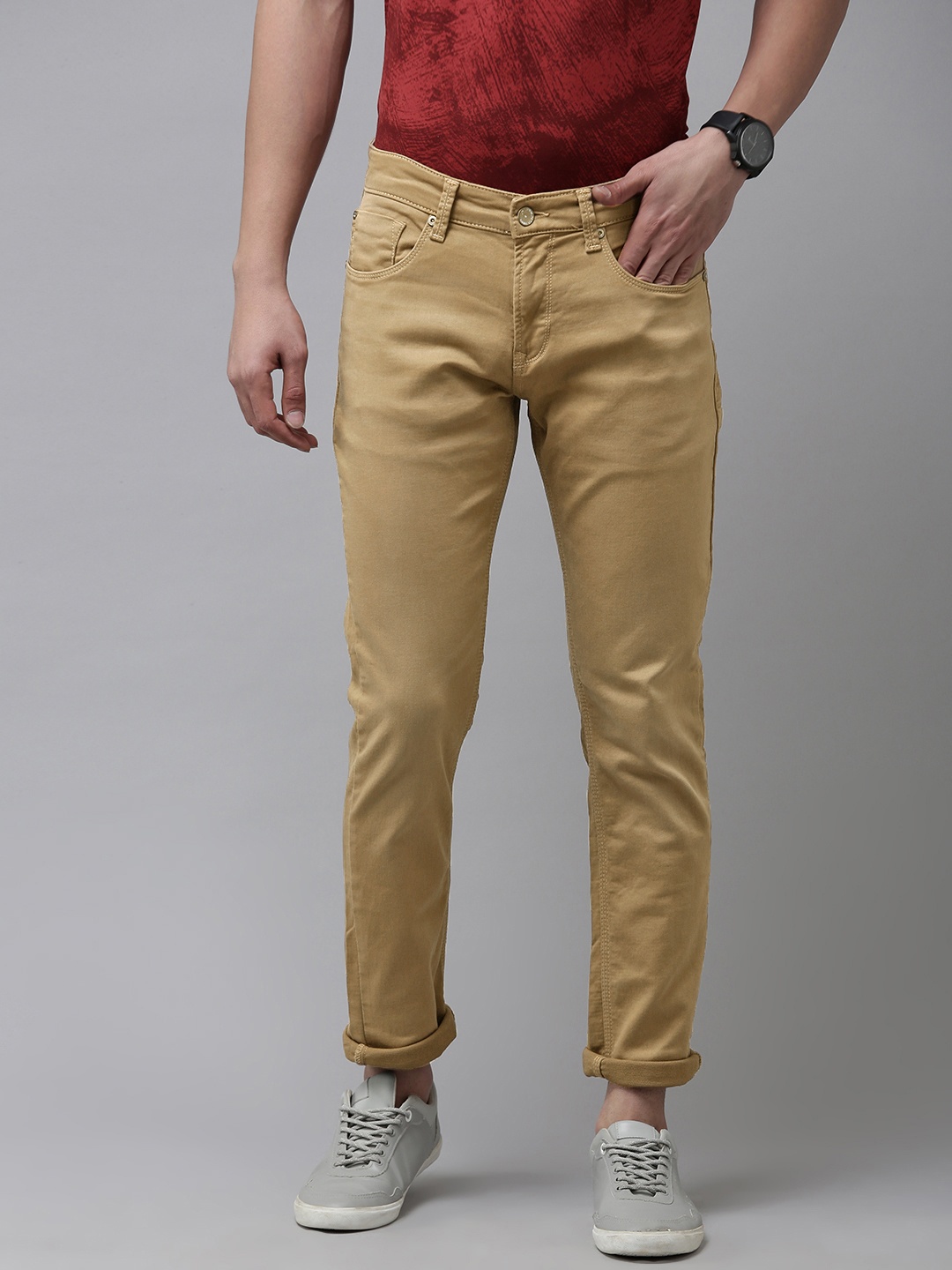 

SPYKAR Men Slim Fit Jeans, Khaki