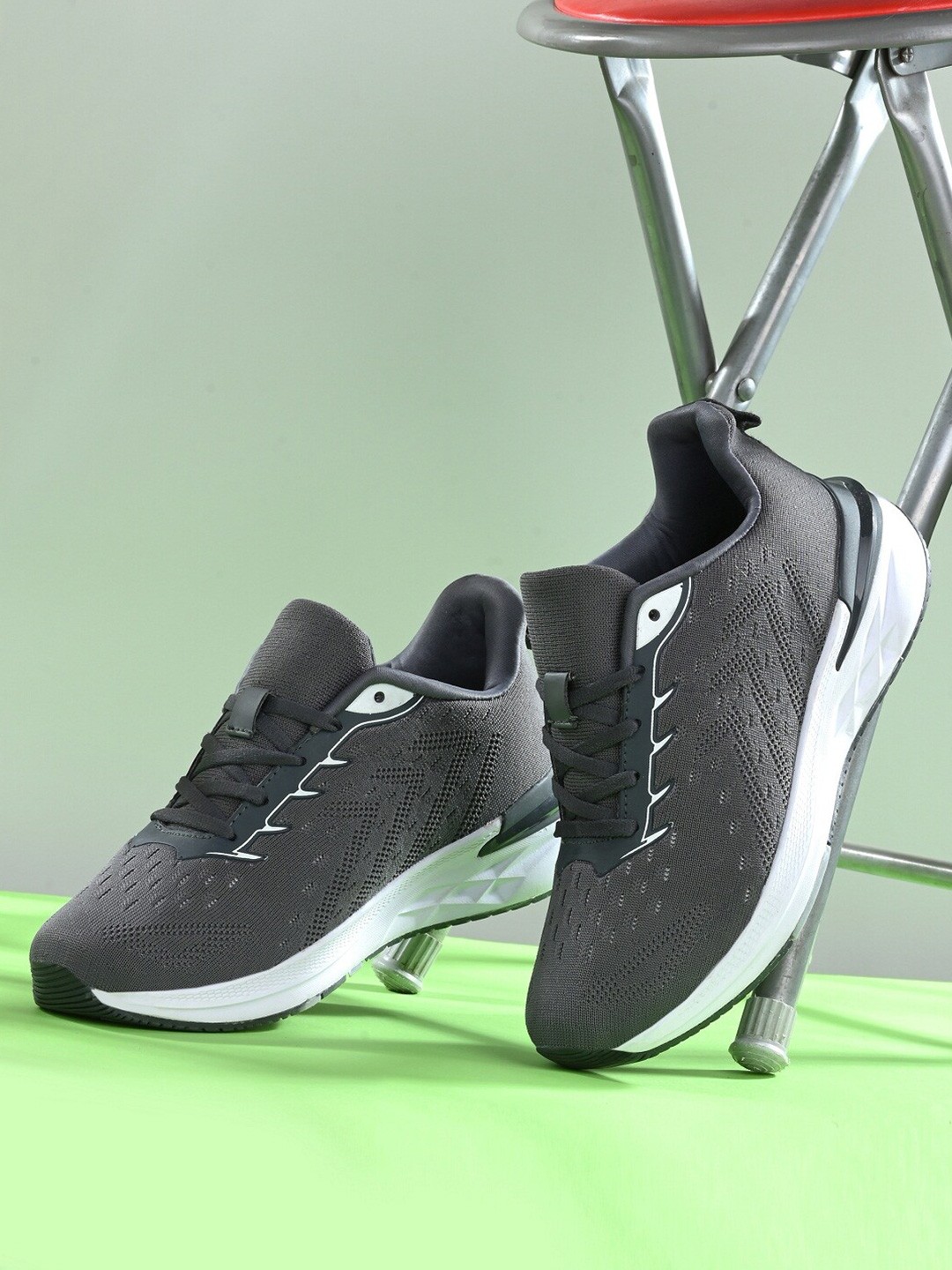 

The Roadster Lifestyle Co. Men Grey Mesh Walking Non-Marking Ultralite Sports Shoes