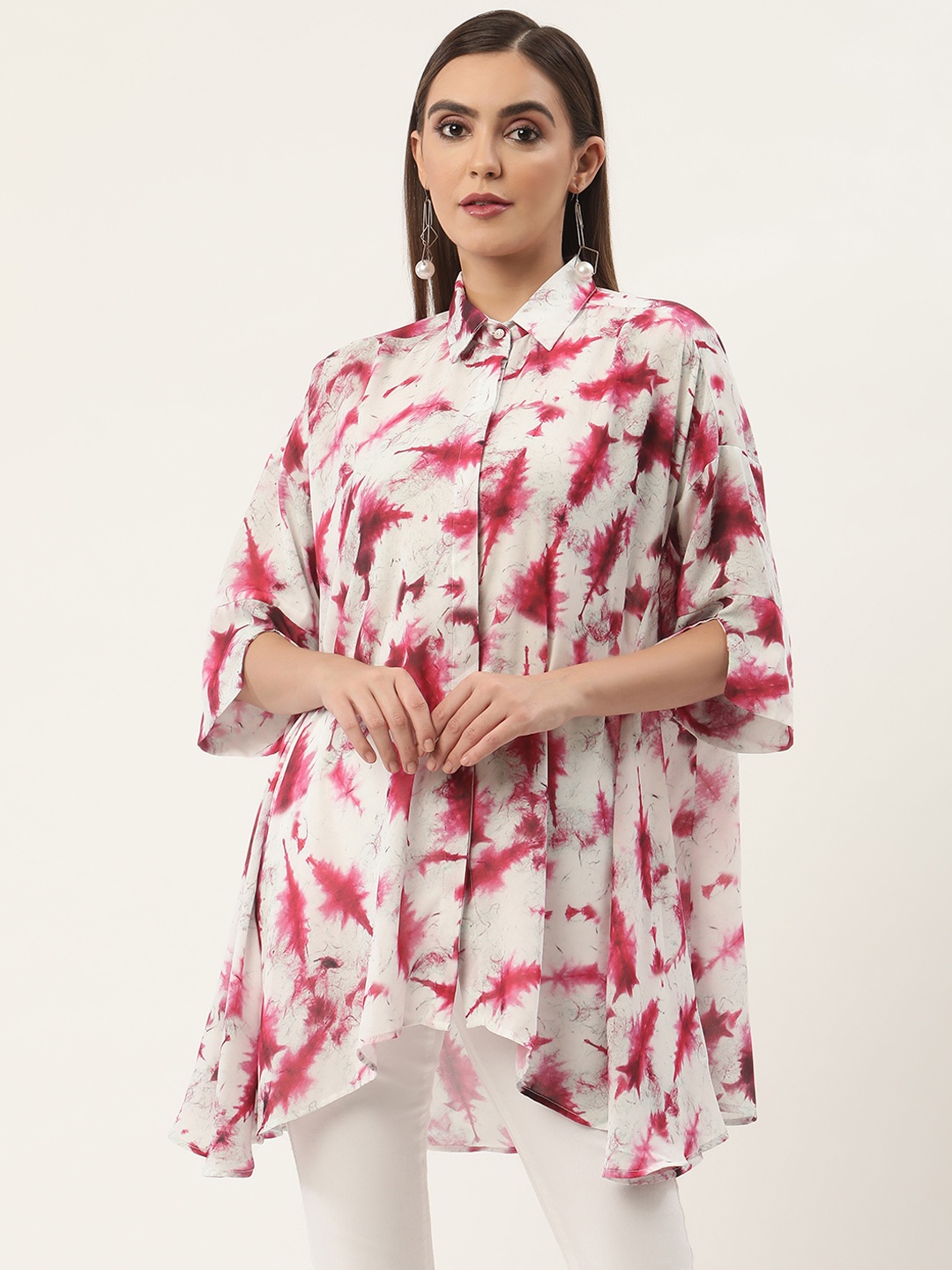 

CHIQUE Women Georgette Batik Print Casual Shirt, Pink