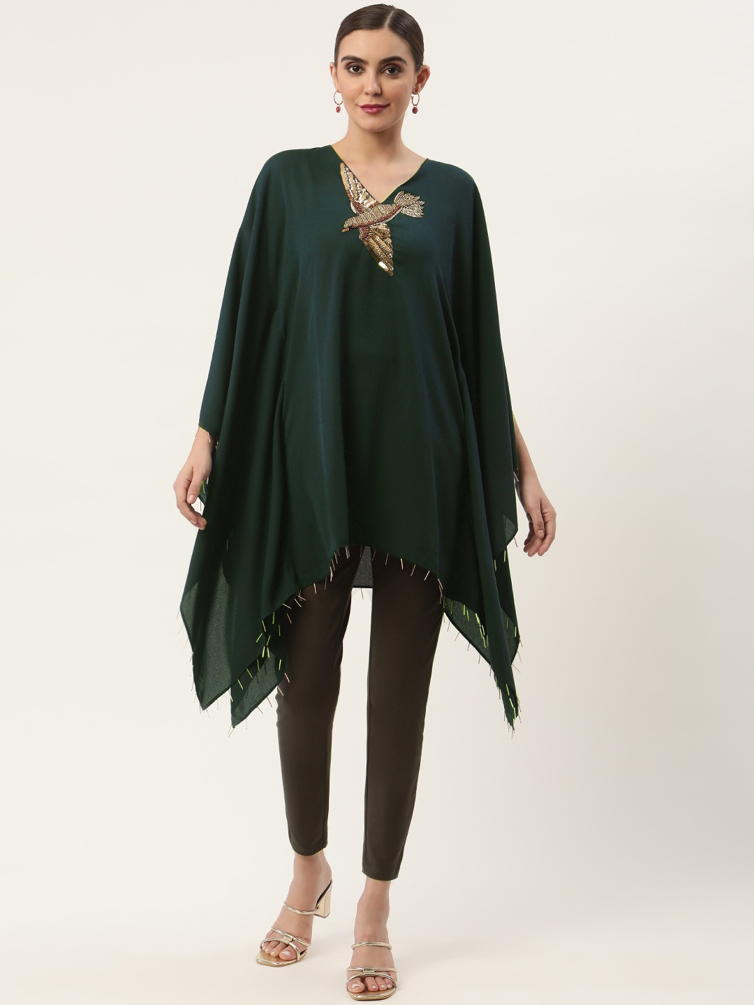 

CHIQUE Teal Green Embellished Tunic
