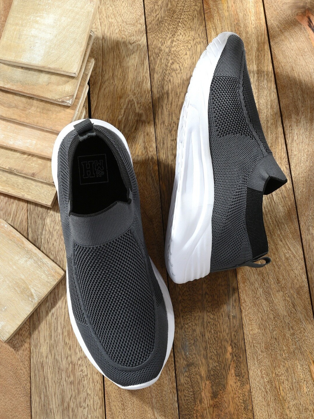 

Mast & Harbour Men Grey Mesh Walking Shoes