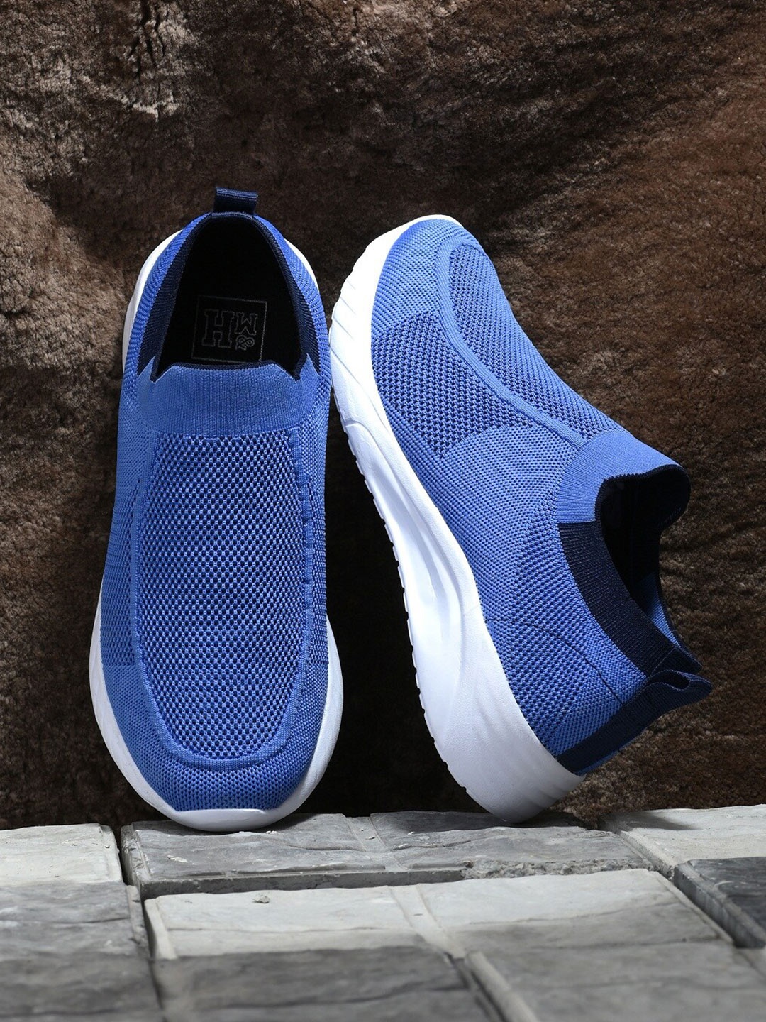 

Mast & Harbour Men Blue Mesh Walking Shoes