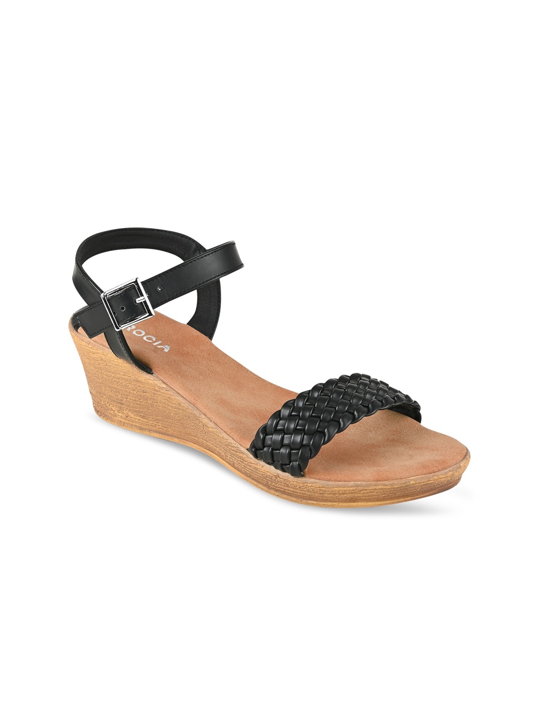

Regal By Rocia Black Women Braided Wedges Heels