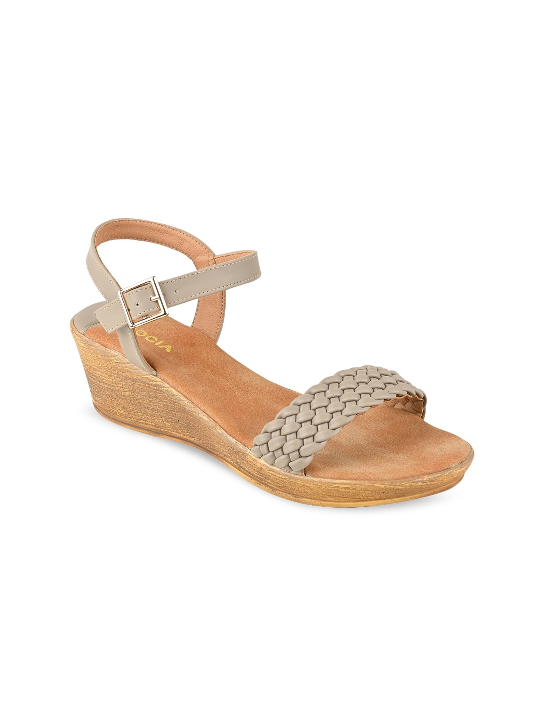 

Rocia Taupe Women Braided Wedges