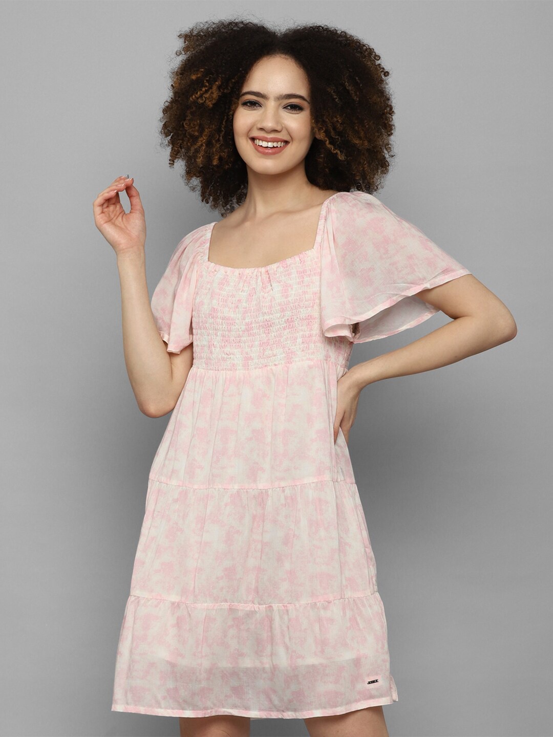 

Allen Solly Woman Pink Floral A-Line Dress