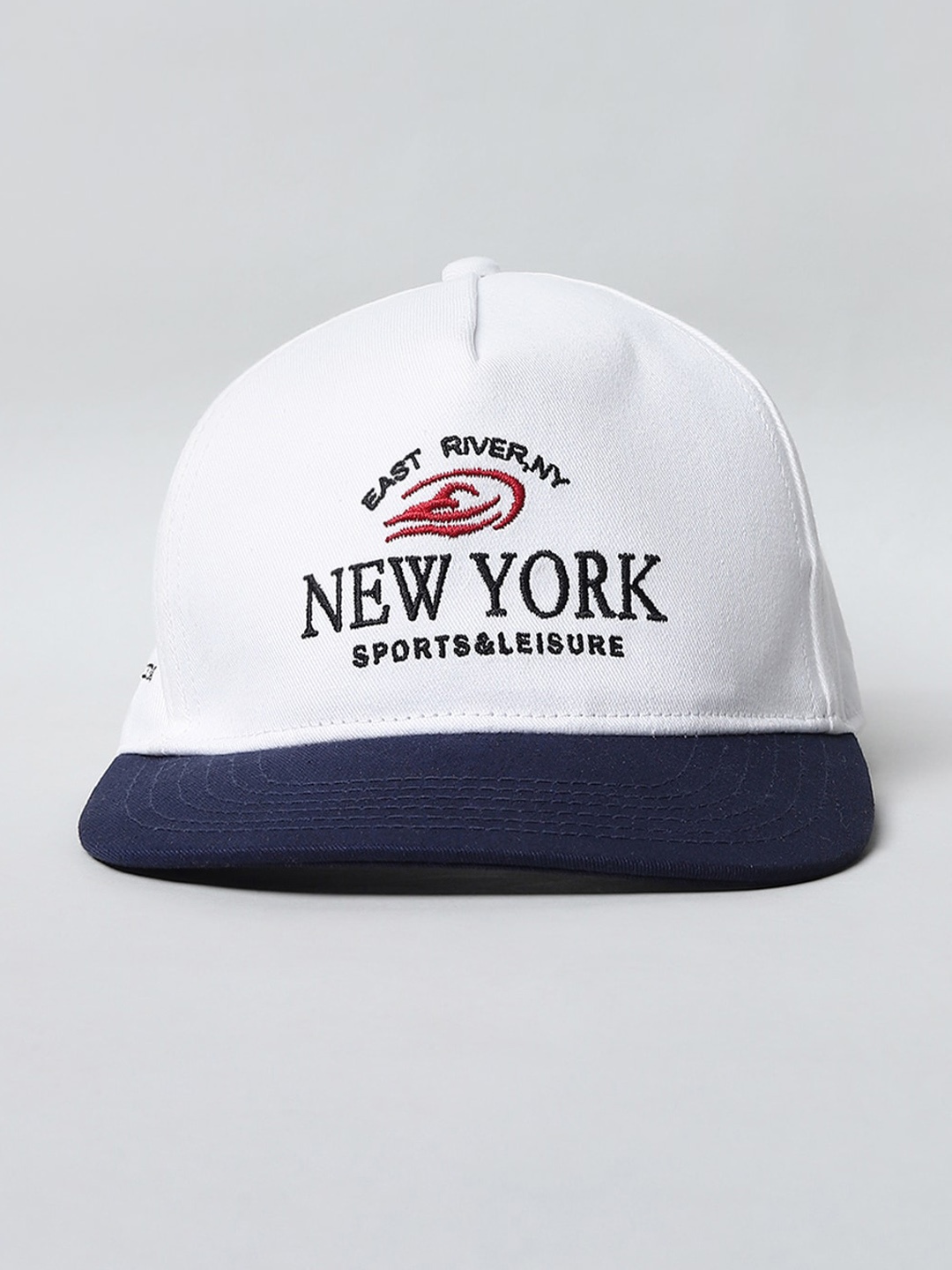 

Jack & Jones Men White & Blue Embroidered Baseball Cap