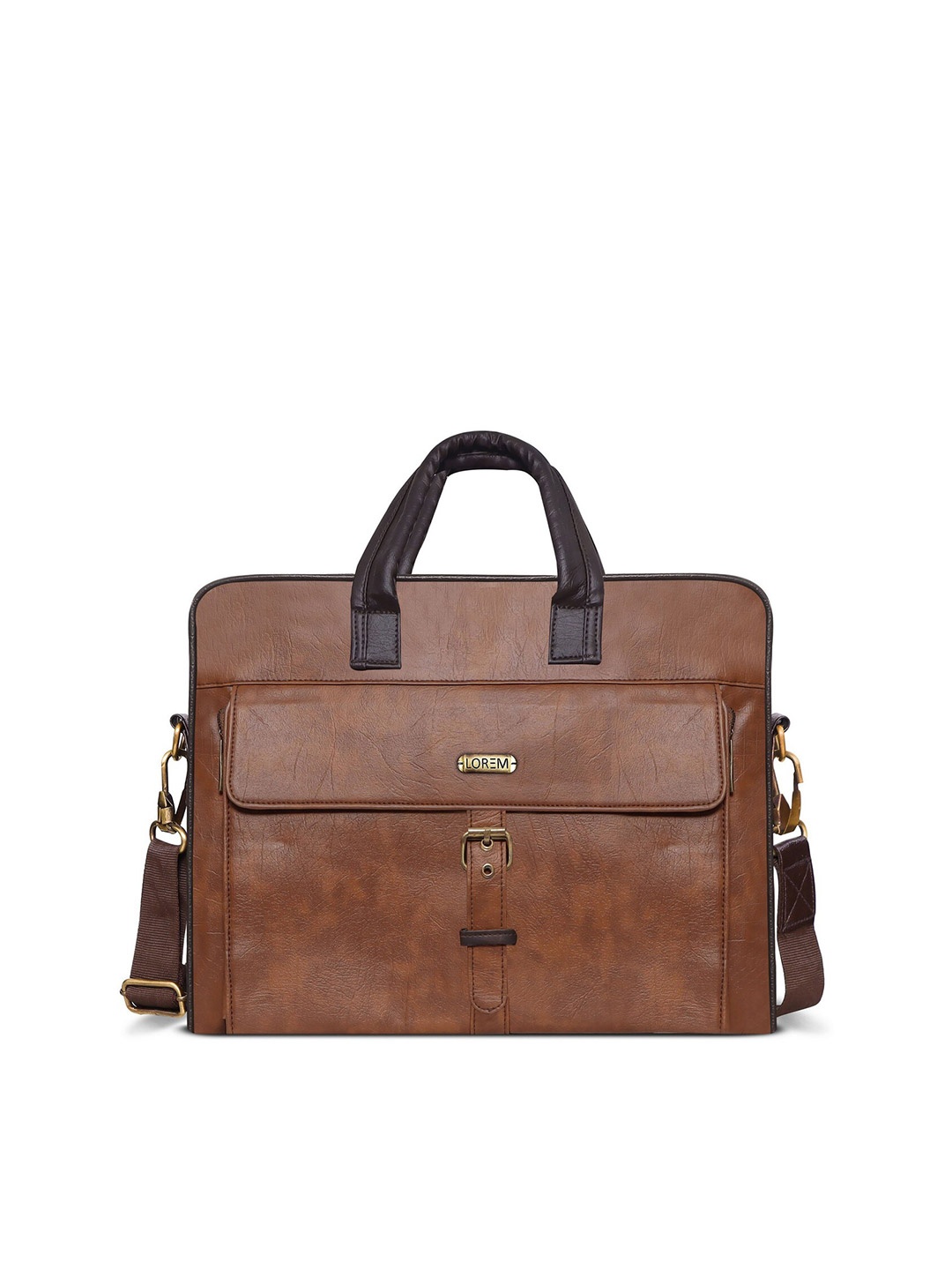 

LOREM Men Tan Textured Messenger Bag