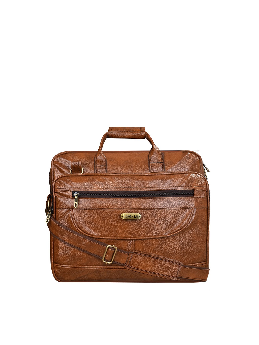 

LOREM Men Tan Textured Messenger Bag