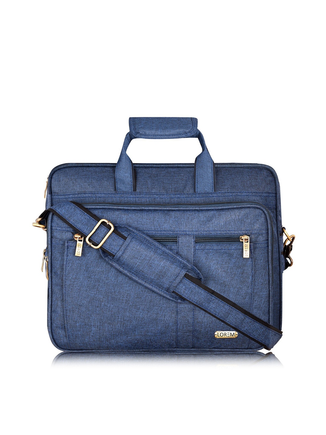 

LOREM Men Blue Textured Messenger Bag