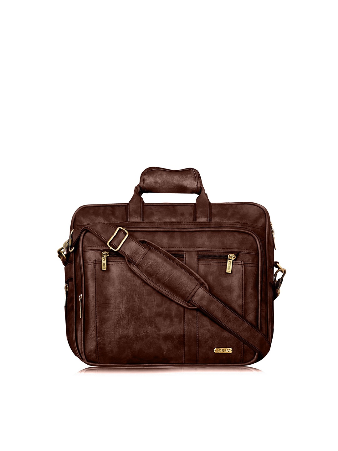 

LOREM Men Brown Textured Messenger Bag