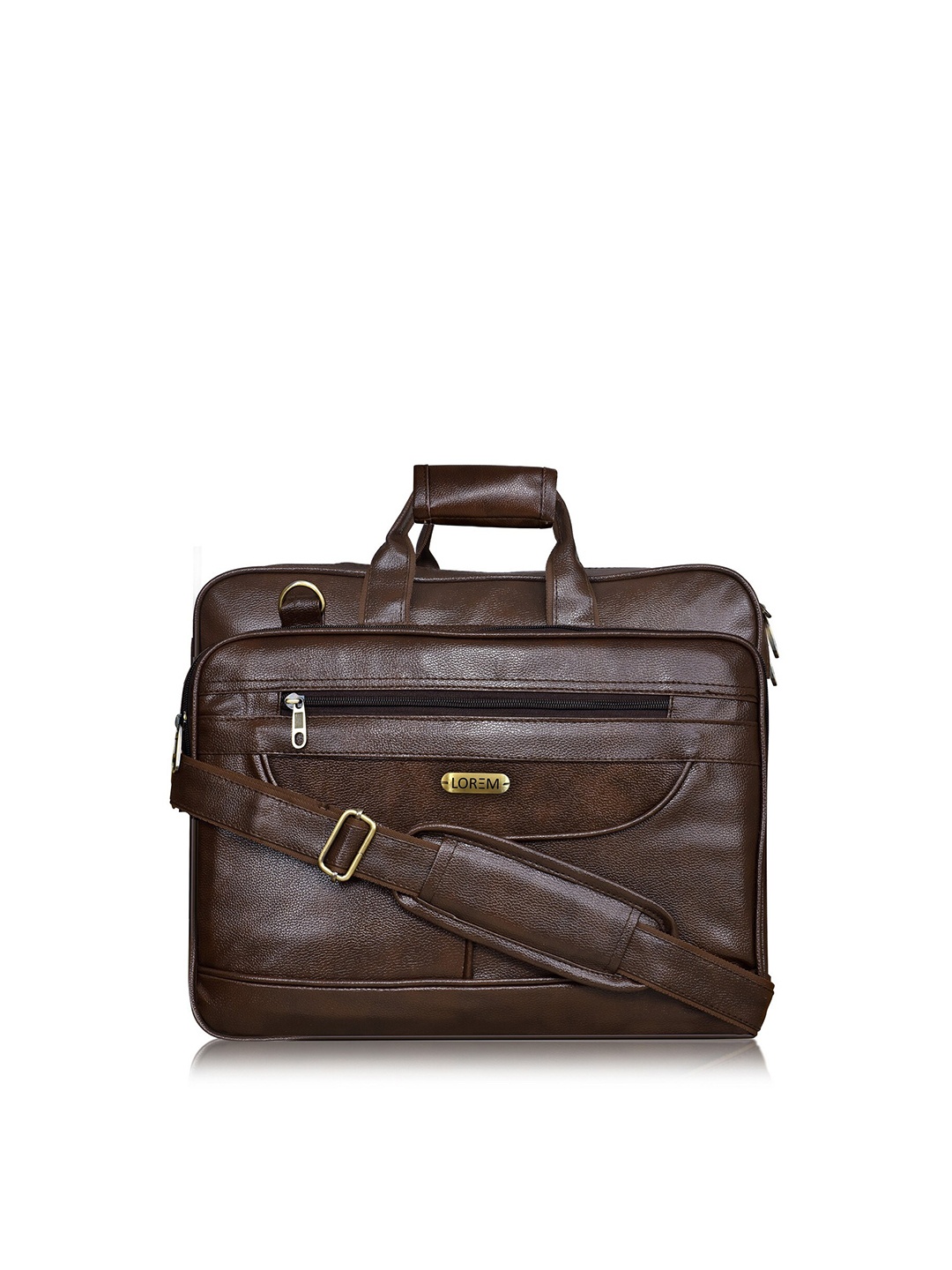 

LOREM Men Coffee Brown Textured Messenger Bag