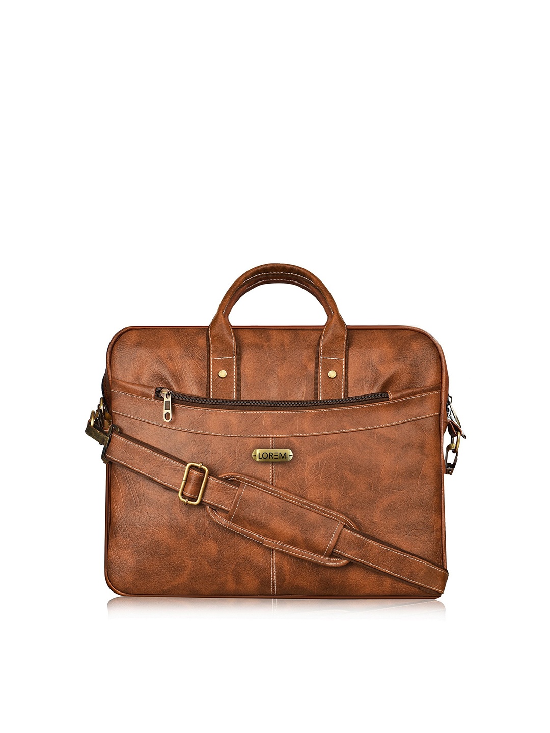 

LOREM Unisex Tan Textured Messenger Bag