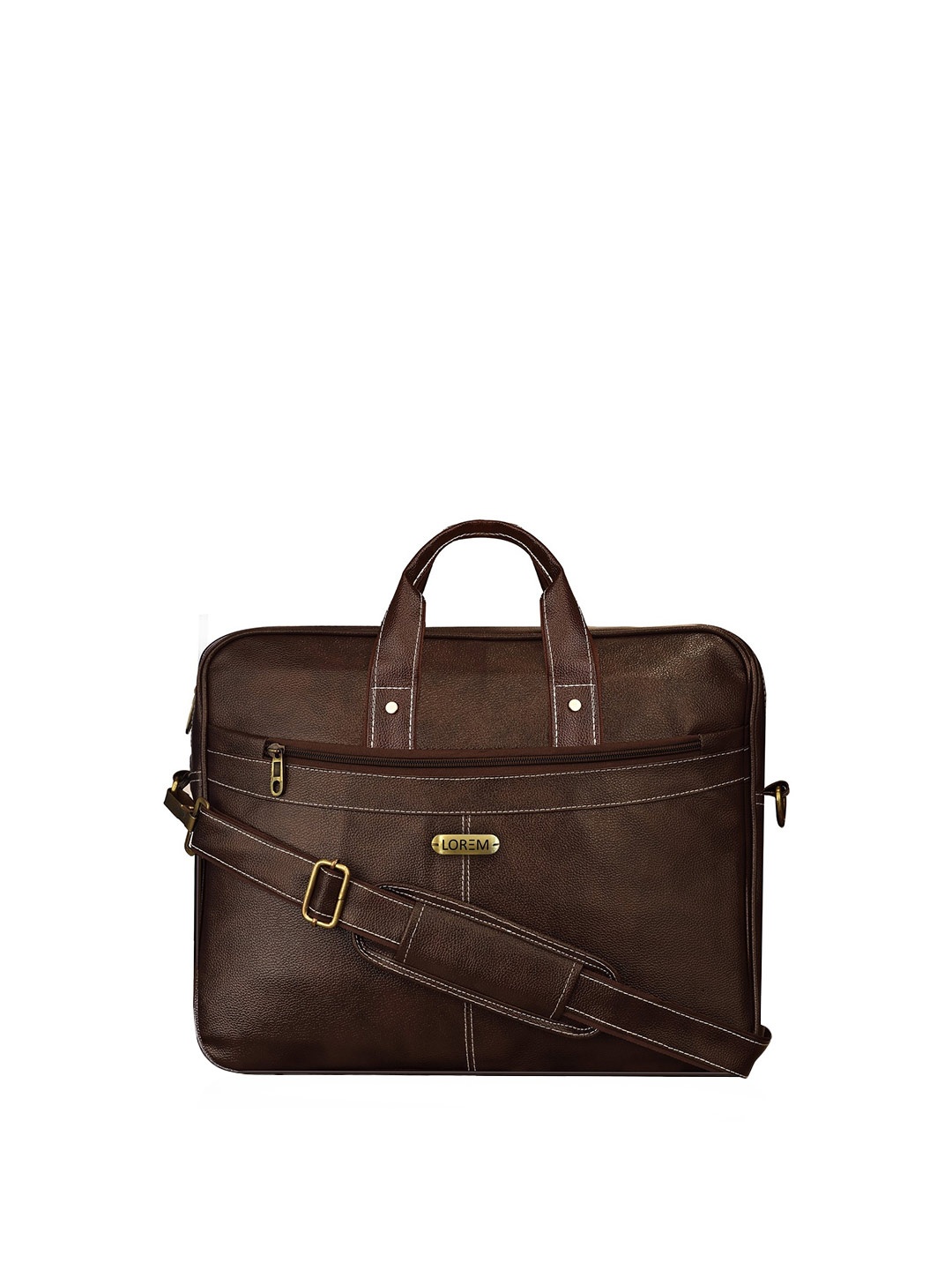 

LOREM Unisex Coffee Brown Textured Messenger Bag
