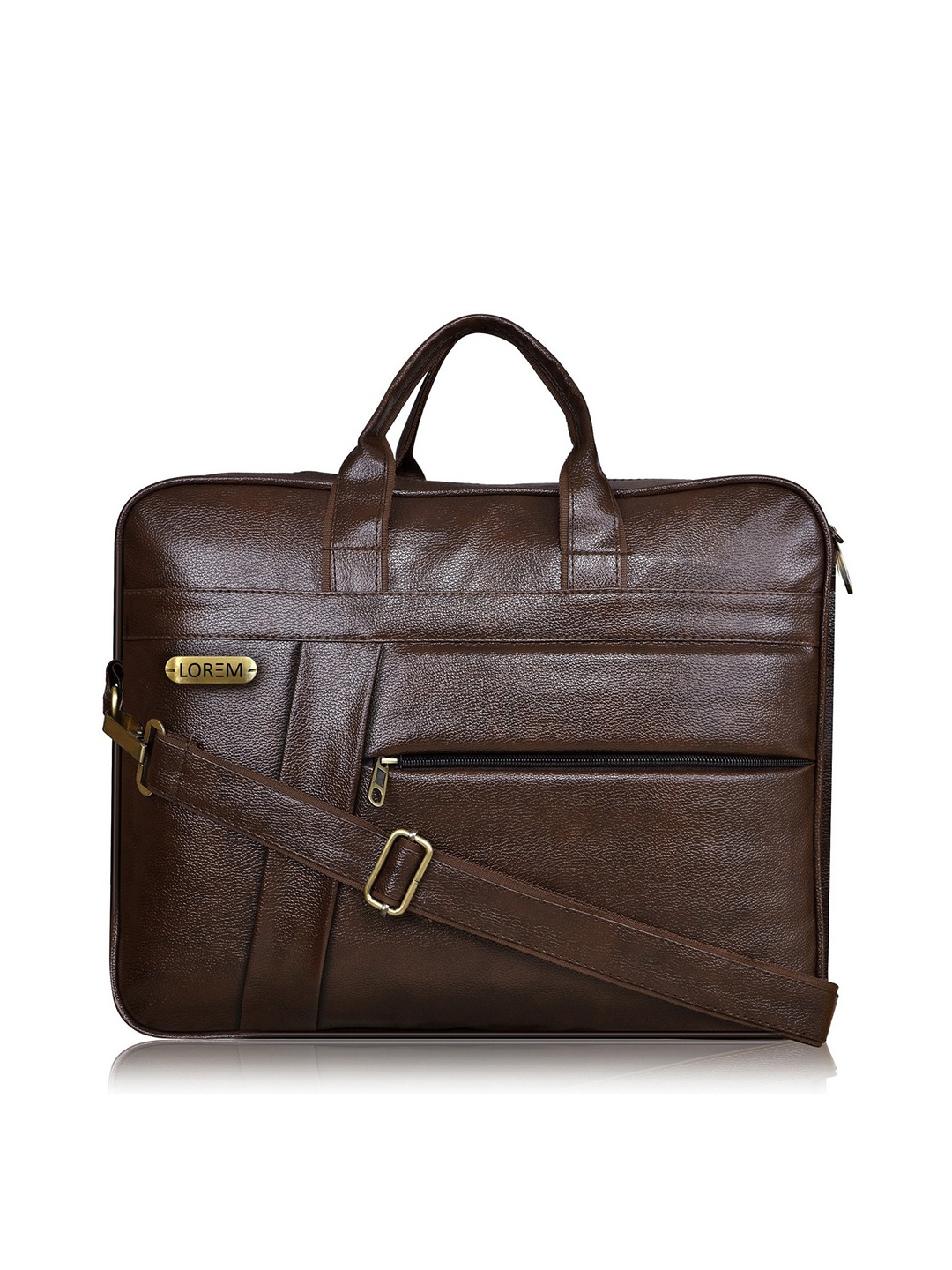 

LOREM Unisex Brown Textured Messenger Bag