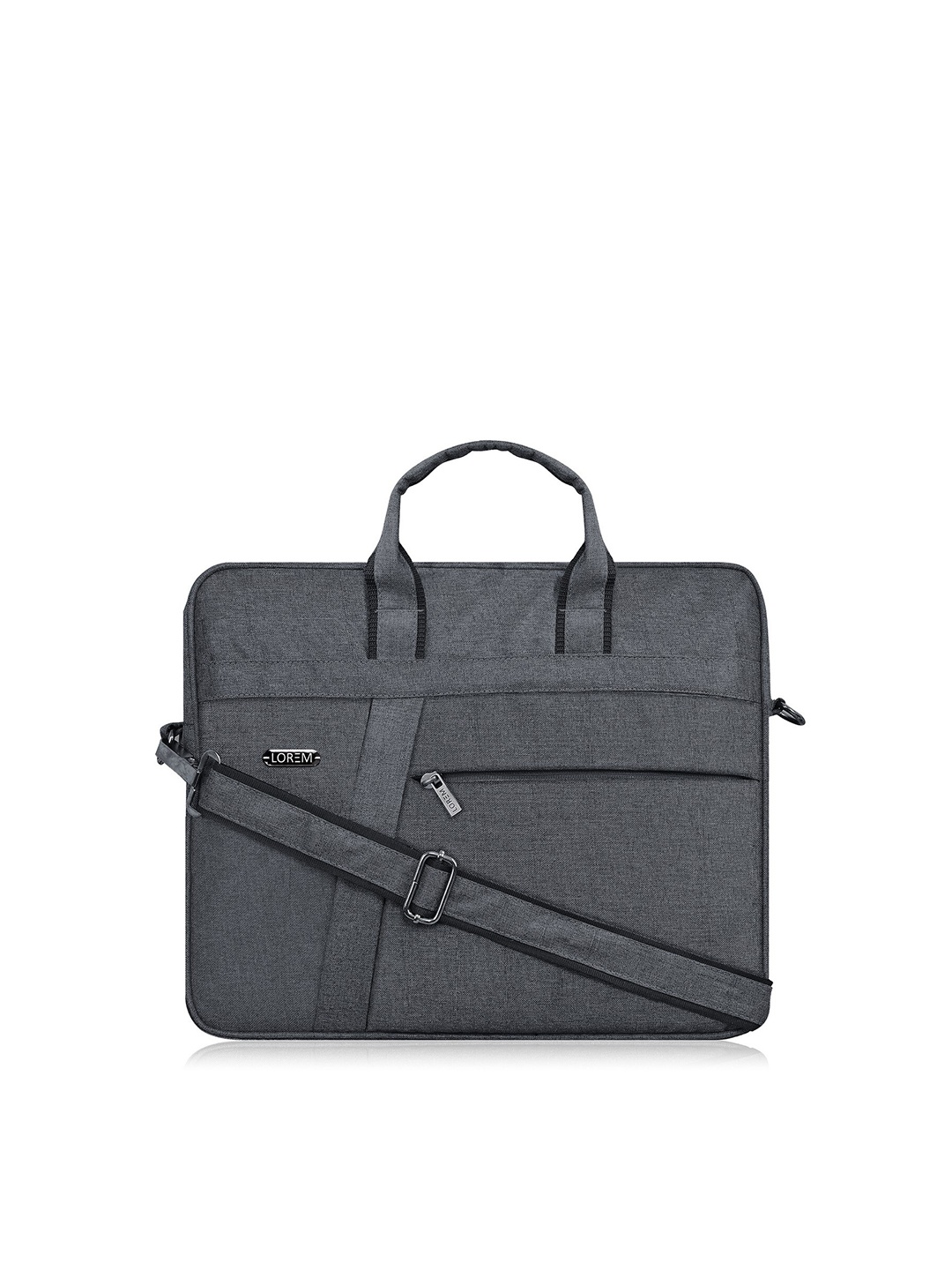 

LOREM Unisex Grey Textured Messenger Bag