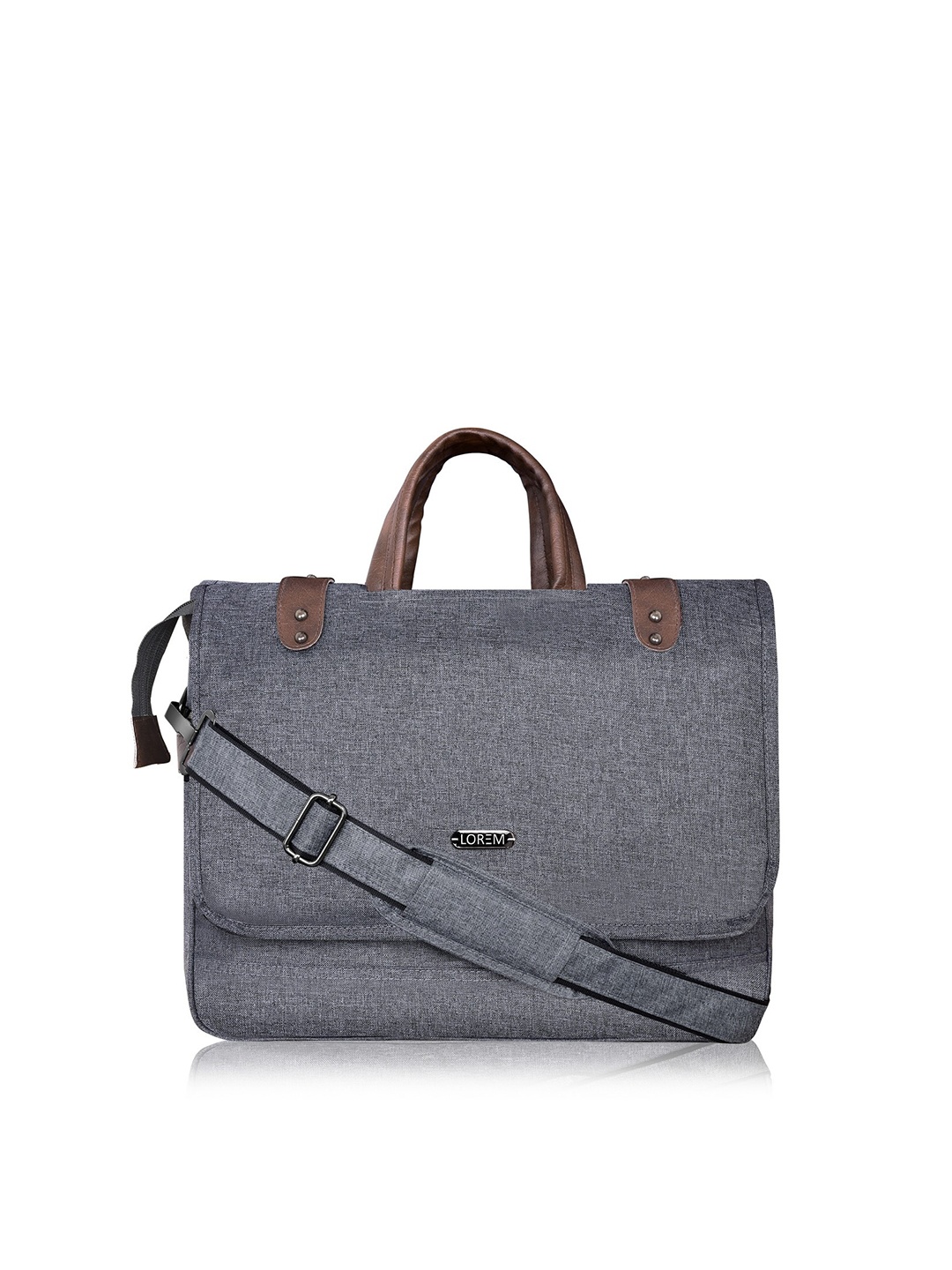 

LOREM Men Grey Textured Messenger Bag