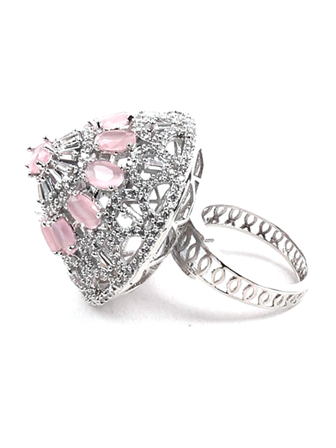 

ODETTE Women Pink Embellished Adjustable Finger Ring