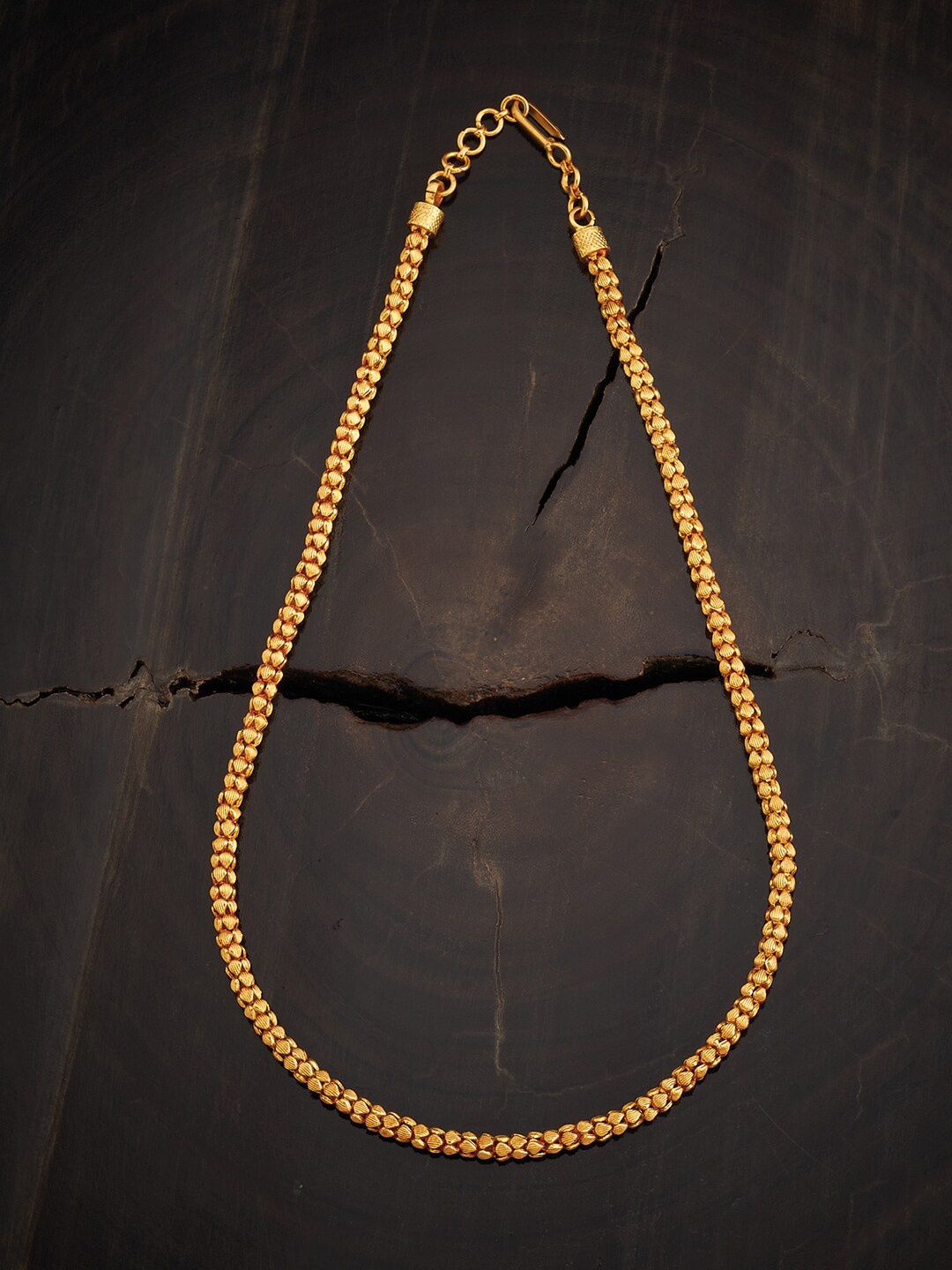 

Kushal's Fashion Jewellery Gold-Toned 92.5 Pure Silver Gold-Plated Temple Chain