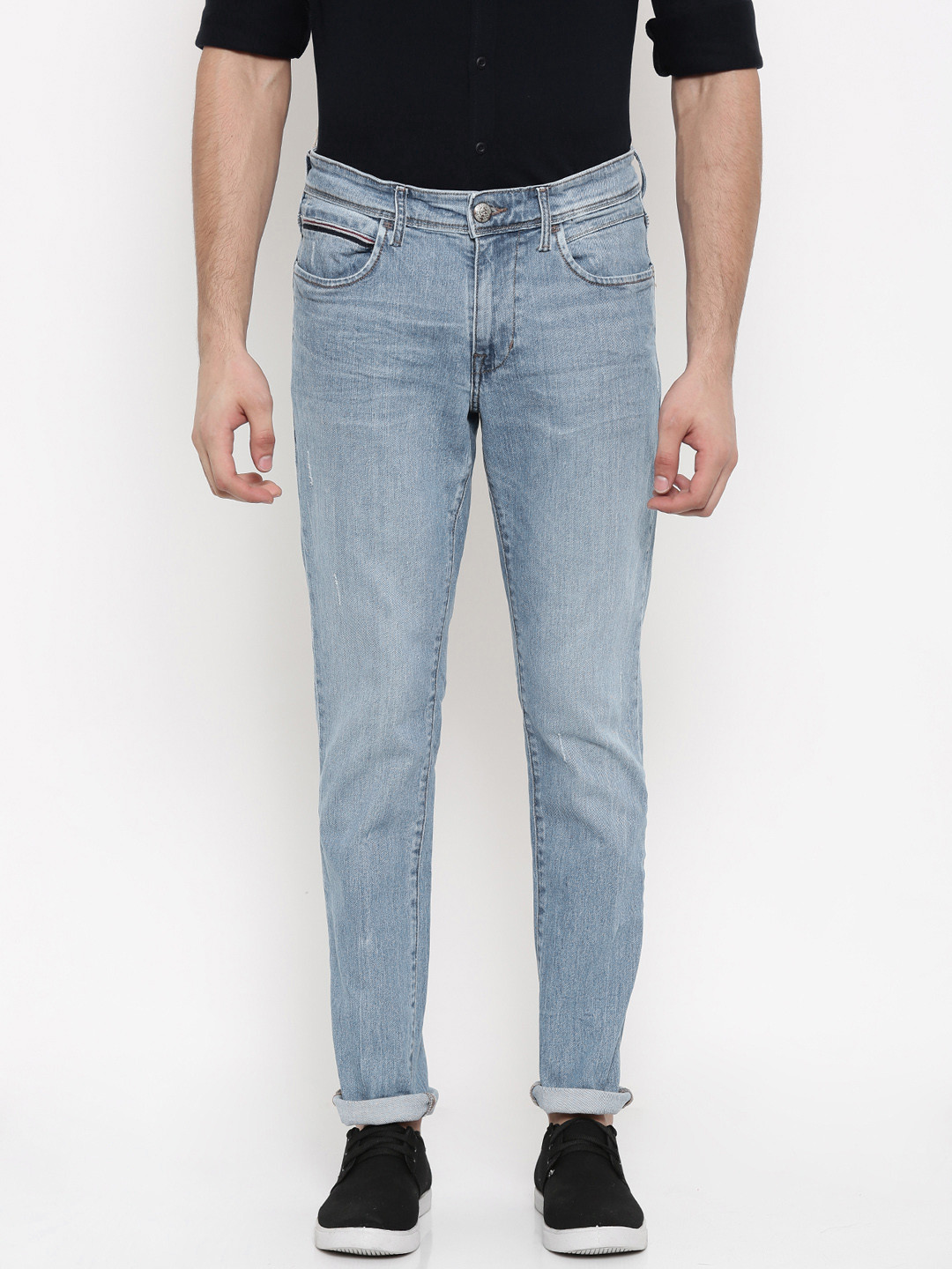 

U.S. Polo Assn. Men Blue Slim Fit Mid-Rise Low Distress Jeans