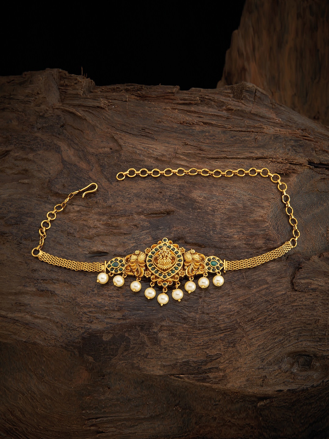 

Kushal's Fashion Jewellery Women Gold-Toned & Green Antique Armlet Bracelet