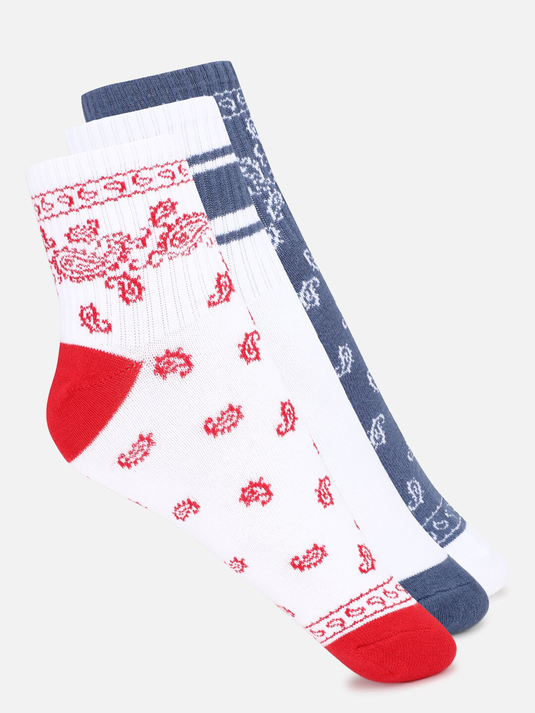 

AMERICAN EAGLE OUTFITTERS Women Pack Of 3 Patterned Ankle-Length Socks, White