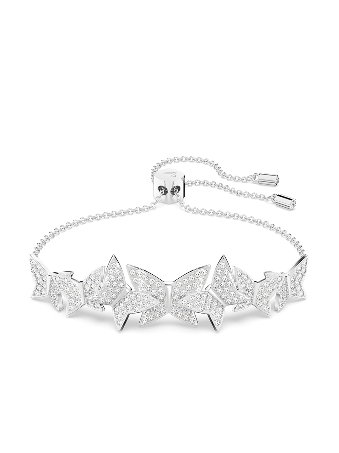 

SWAROVSKI Women Silver-Toned & White Crystals Rhodium-Plated Link Bracelet