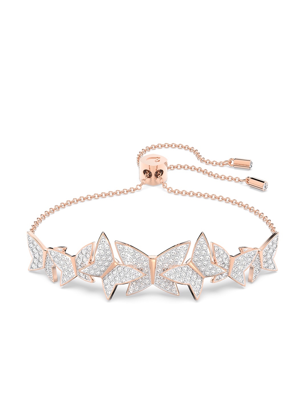 

SWAROVSKI Women Rose Gold & White Crystals Antique Rose Gold-Plated Link Bracelet