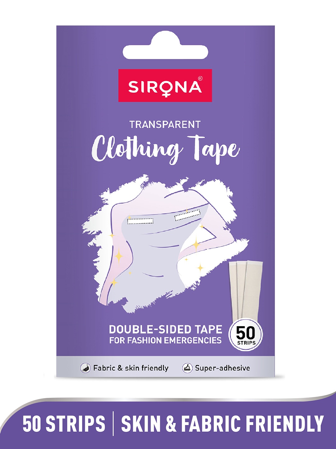 

Sirona Women Double Stick Fashion Tape Strips -16 Strips, White