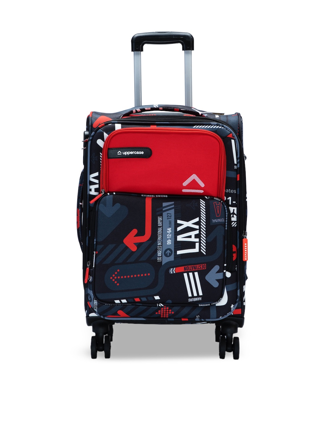 

uppercase JFK Printed Hard-Sided Cabin Sustainable Trolley Bag, Red