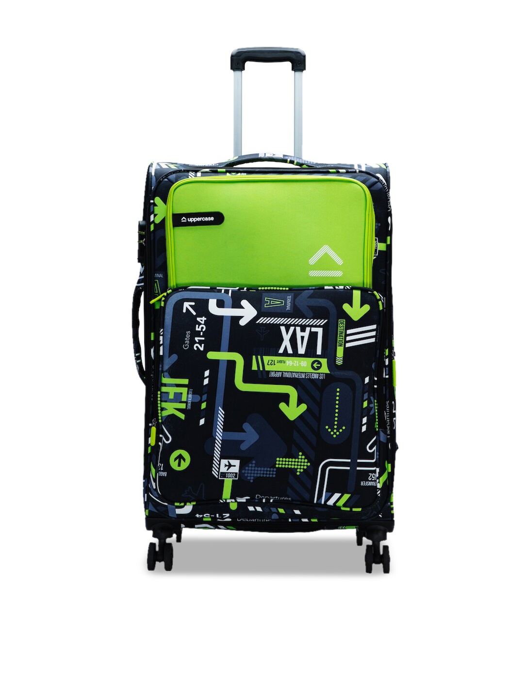 

uppercase JFK Printed Soft-Sided Sustainable Trolley Bag, Green