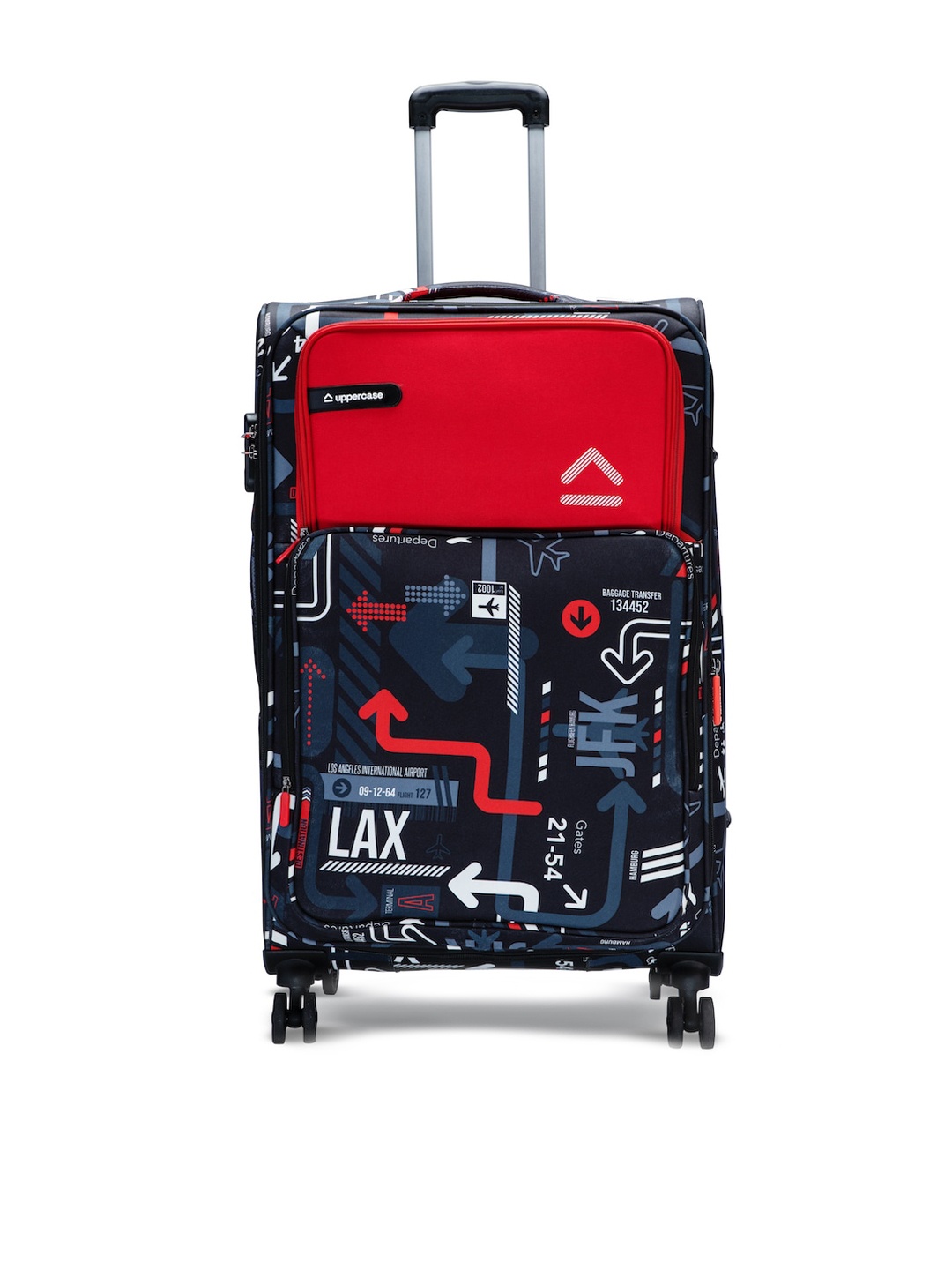

uppercase Red & Black Printed Luggage Sustainable Trolley Large Bag