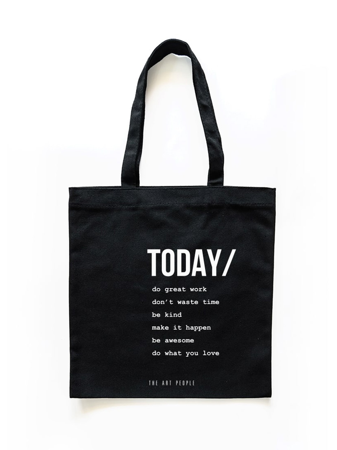 

The Art People Black Printed Shopper Canvas Tote Bag