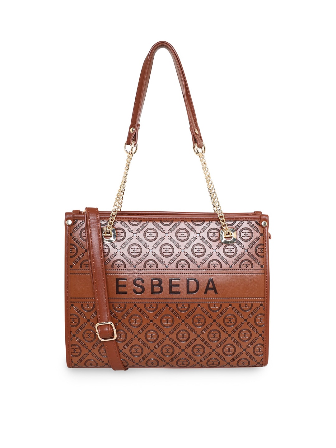 

ESBEDA Women Brown Printed PU Structured Handbag