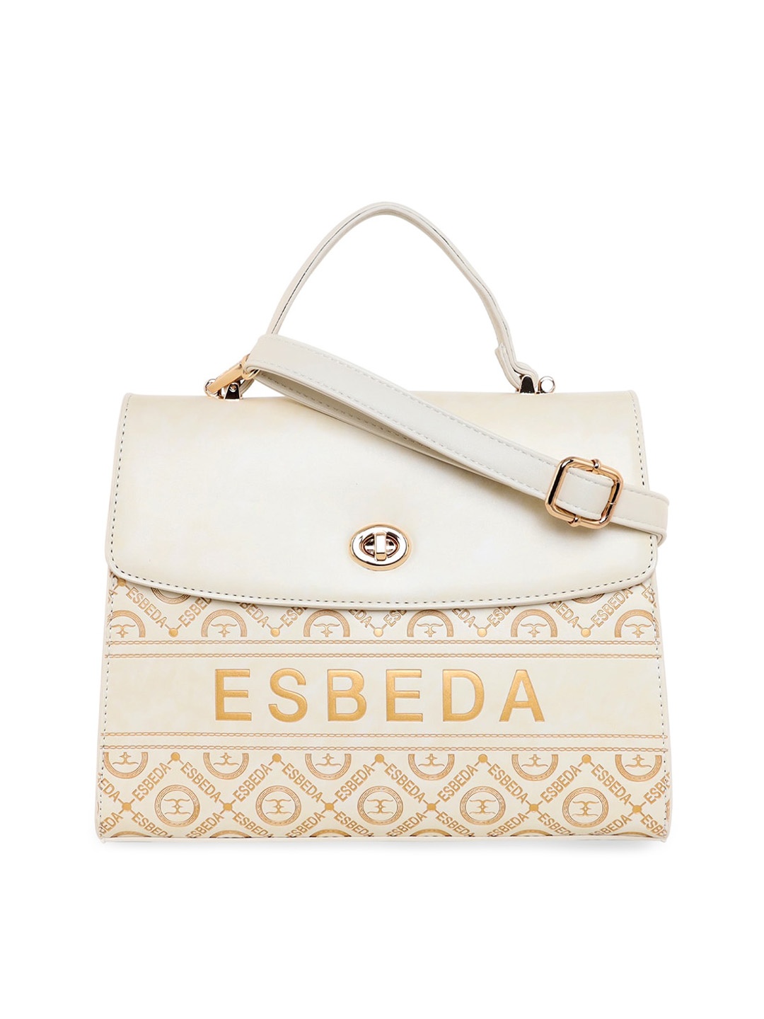 

ESBEDA Gold-Toned PU Structured Satchel
