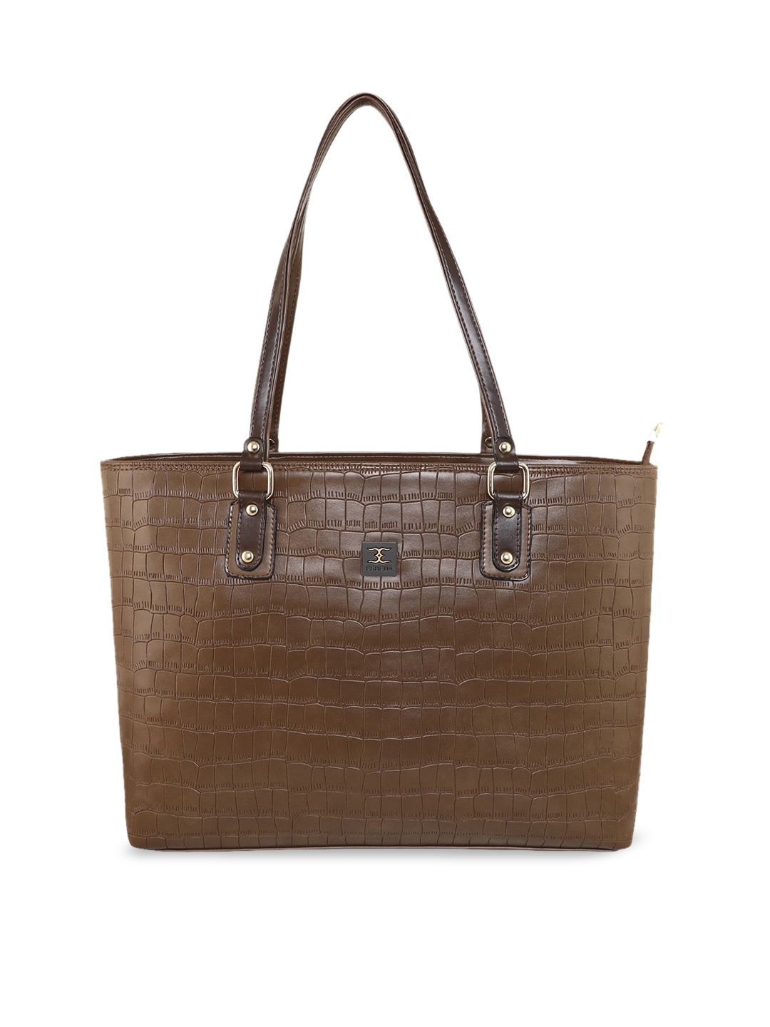 

ESBEDA Women Brown Textured PU Structured Handbag