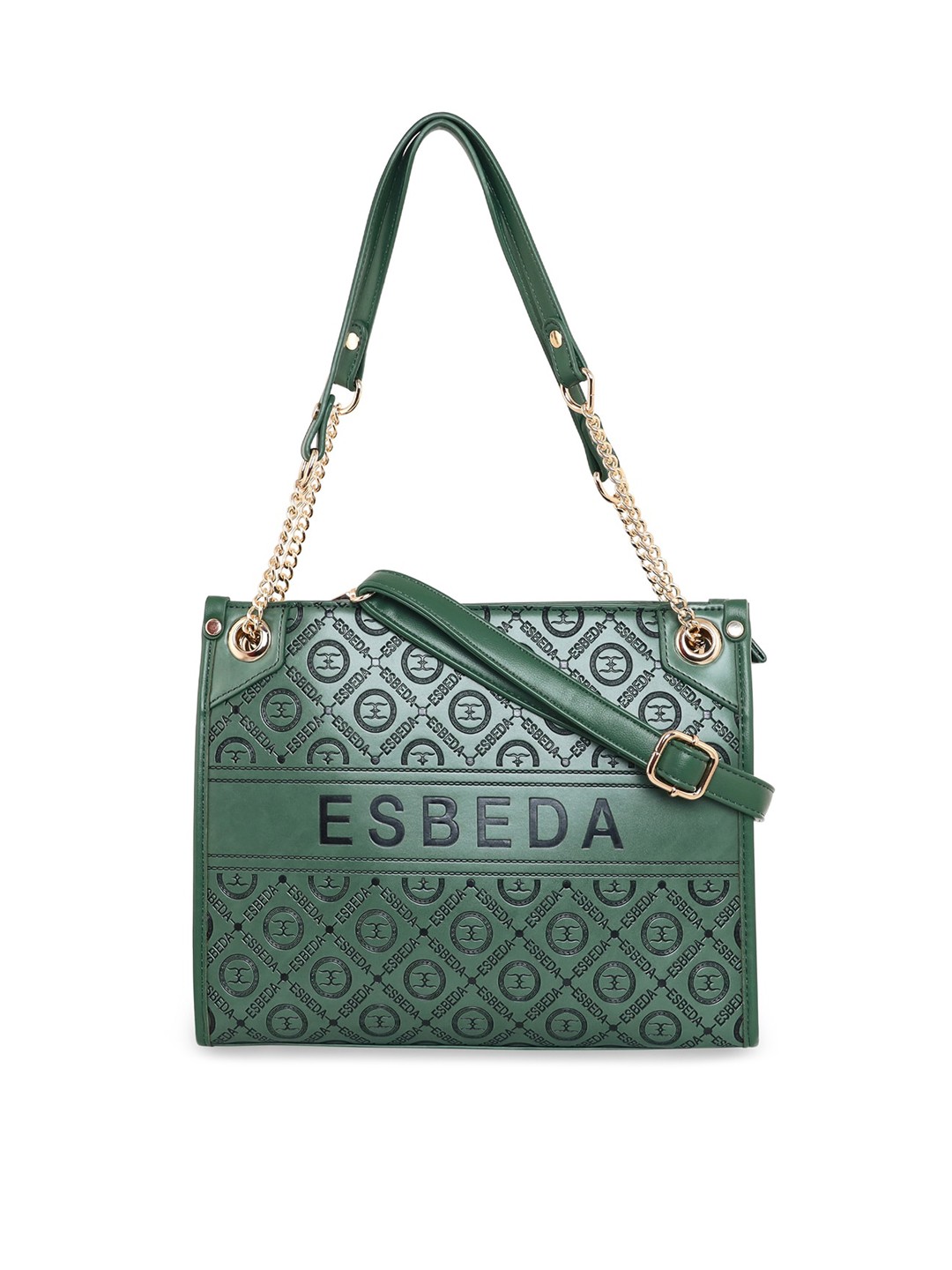 

ESBEDA Women Green Printed PU Structured Handbag